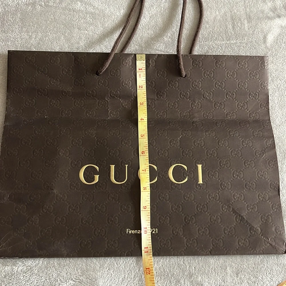 Authentic Gucci Large Gift Shopping Bag Brown Monogram Luxury Boutique Store Bag